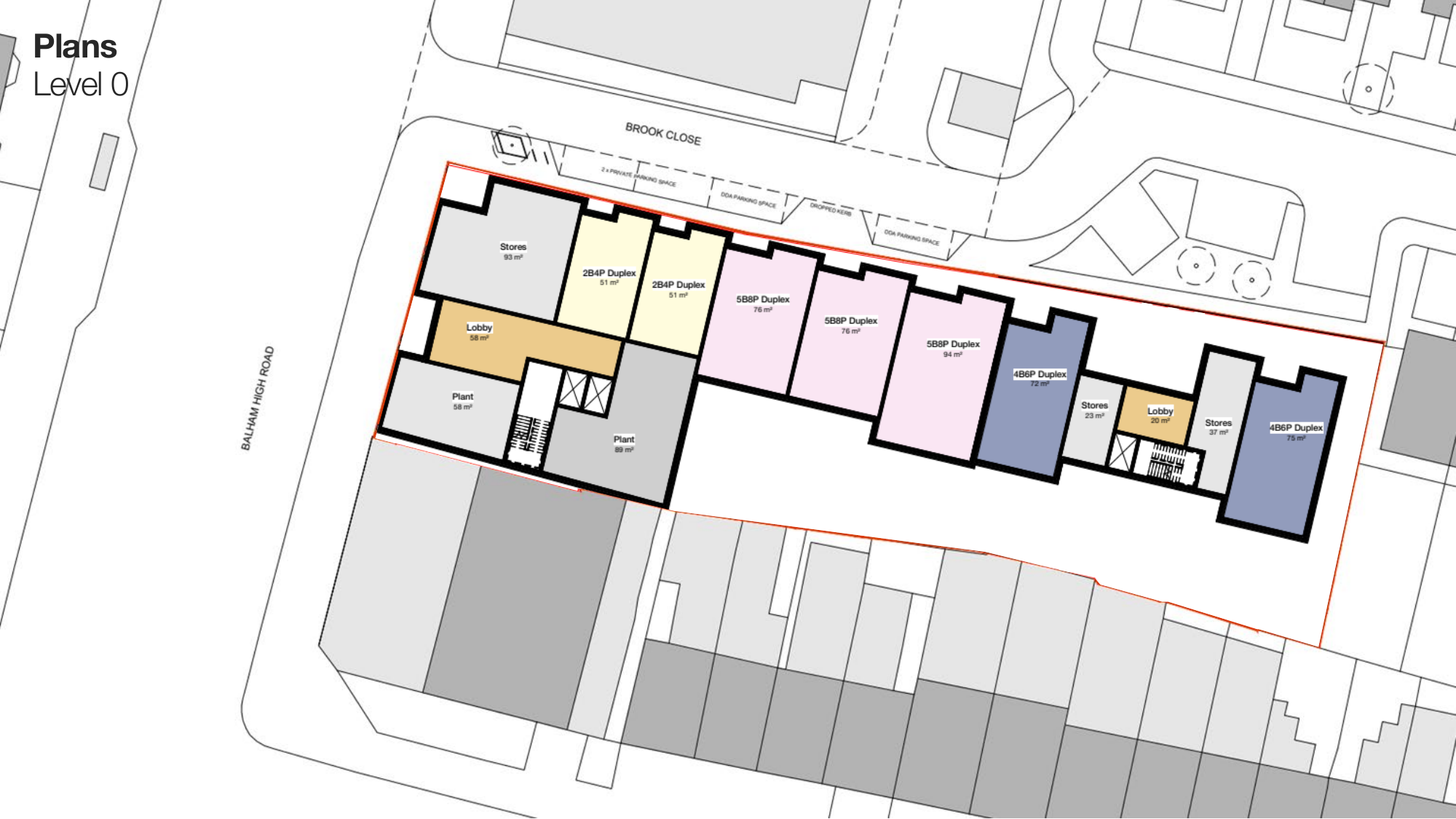 Balham proposed ground floor and site plan